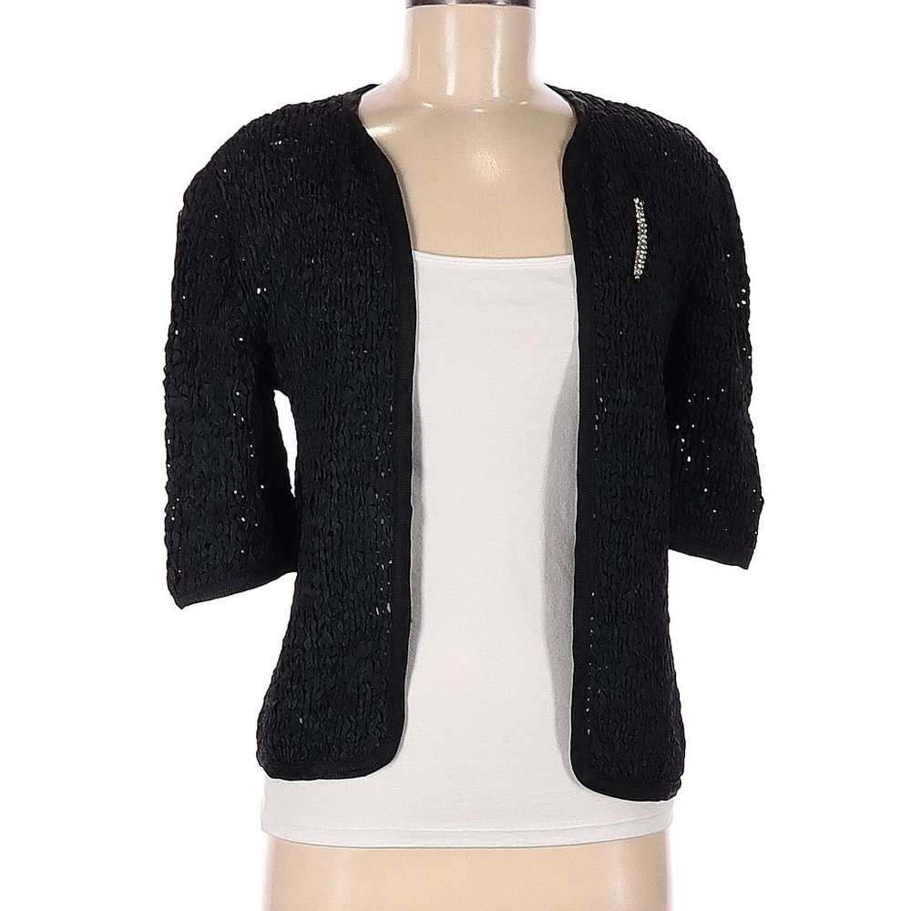 Jolie Solid Black Cardigan, M